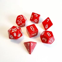 Chessex Opaque Red/White Polyhedral 7-Die Set