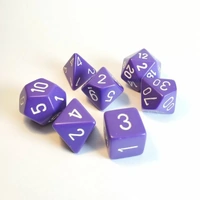 Chessex Opaque Purple/White Polyhedral 7-Die Set