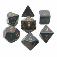 Chessex Opaque Black/Gold Polyhedral 7-Die Set