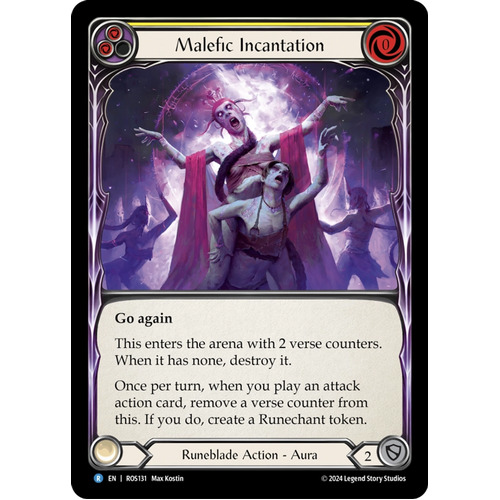 Malefic Incantation (Yellow) (Rainbow Foil) - ROS