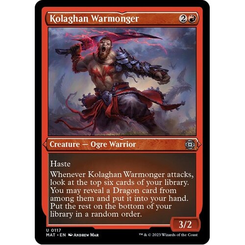 Kolaghan Warmonger (Foil Etched) - MAT