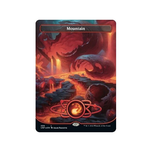 Mountain (489) (Borderless) (Galaxy Foil) FOIL - UNF