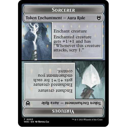 Sorcerer Role / Virtuous Role // Monster Role / Virtuous Role Double-Sided Token - WOC